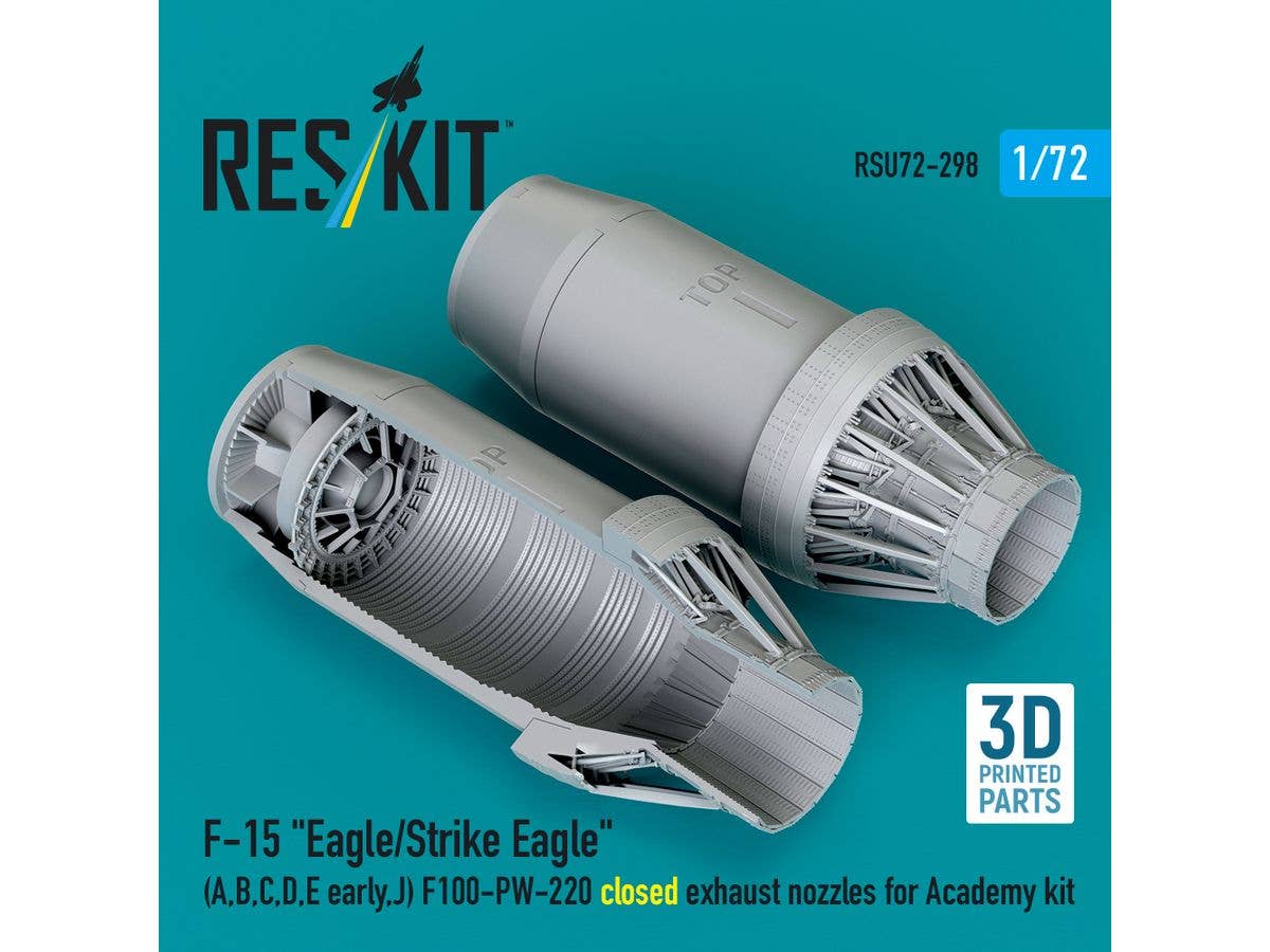 F-15 Eagle/Strike Eagle (A, B, C, D, E early, J) F100-PW-220 closed exhaust nozzles for Academy kit