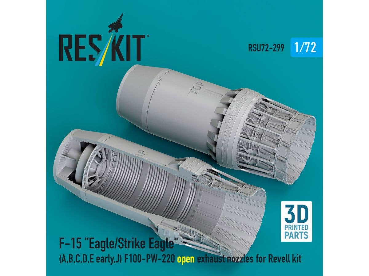 F-15 Eagle/Strike Eagle (A, B, C, D, E early, J) F100-PW-220 open exhaust nozzles for Revell kit