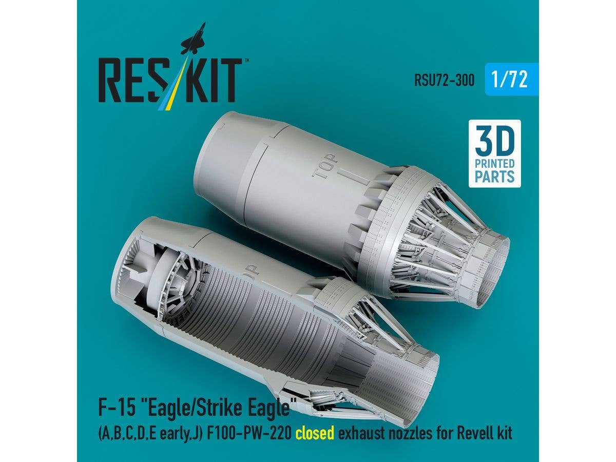 F-15 Eagle/Strike Eagle (A, B, C, D, E early, J) F100-PW-220 closed exhaust nozzles for Revell kit
