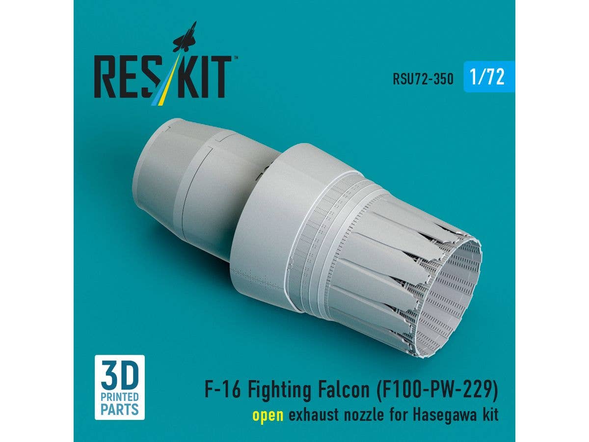 F-16 Fighting Falcon (F100-PW-229) open exhaust nozzle for Hasegawa kit