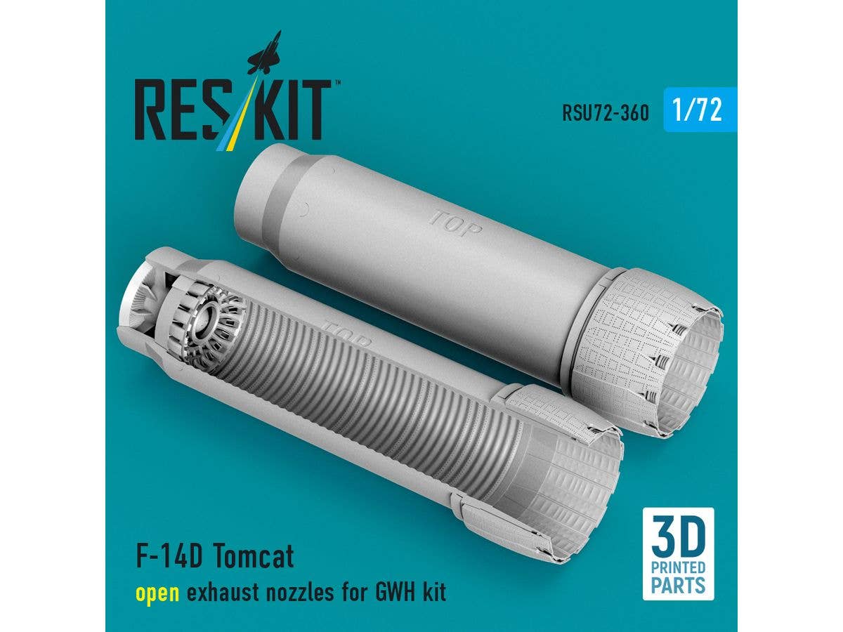 F-14D Tomcat open exhaust nozzles for GWH kit (3D Printed)
