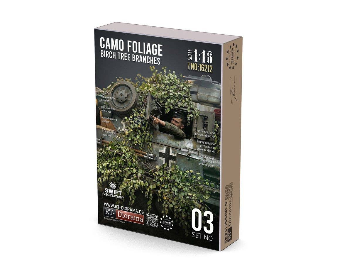 Camo Foliage Birch Tree Branches - SLA 3D Printed Camouflage Set
