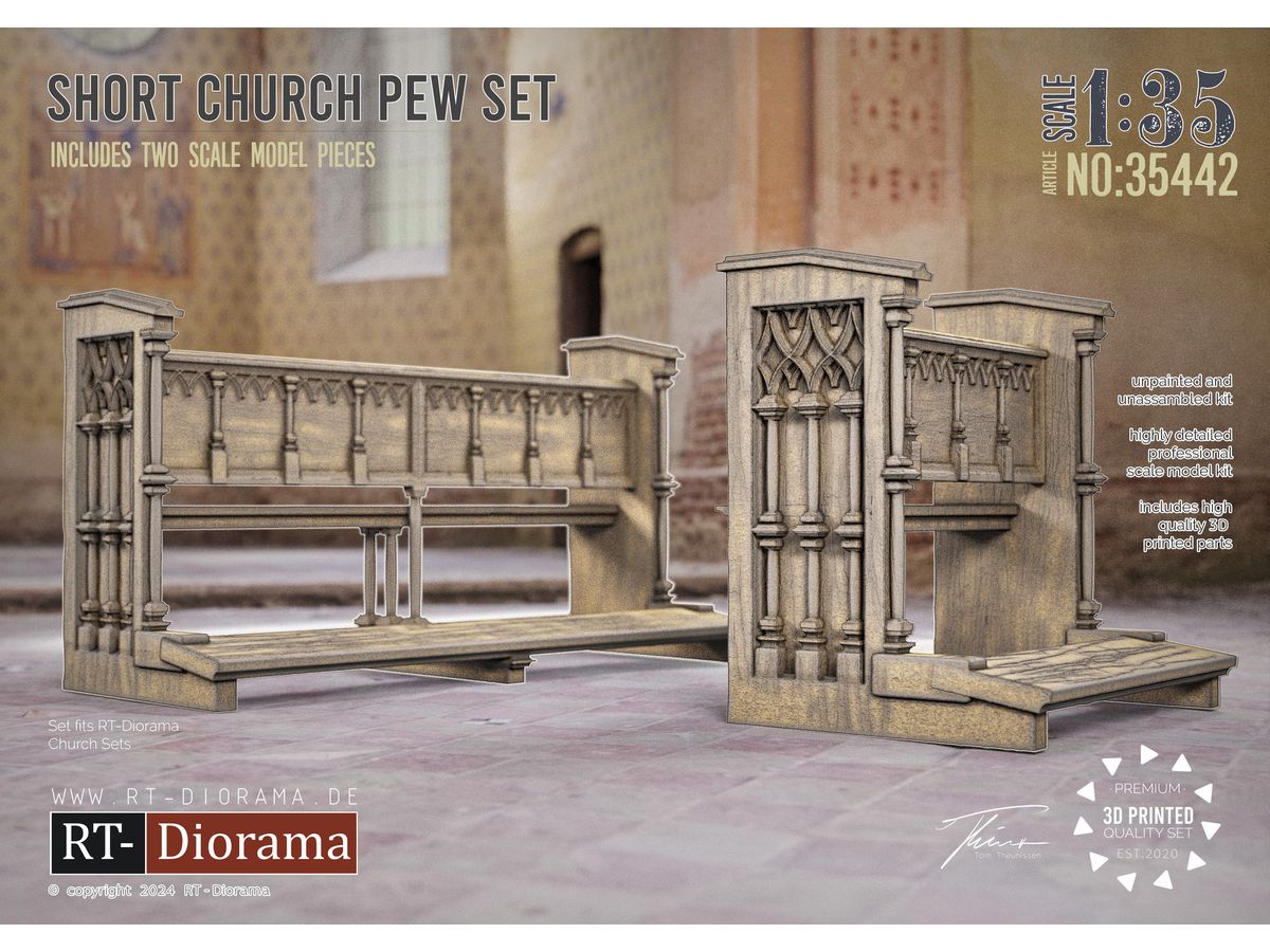 Short Church Pew Set