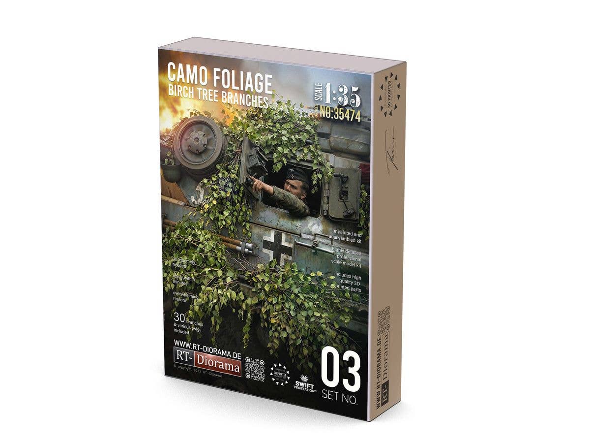 Camo Foliage Birch Tree Branches - SLA 3D Printed Camouflage Set