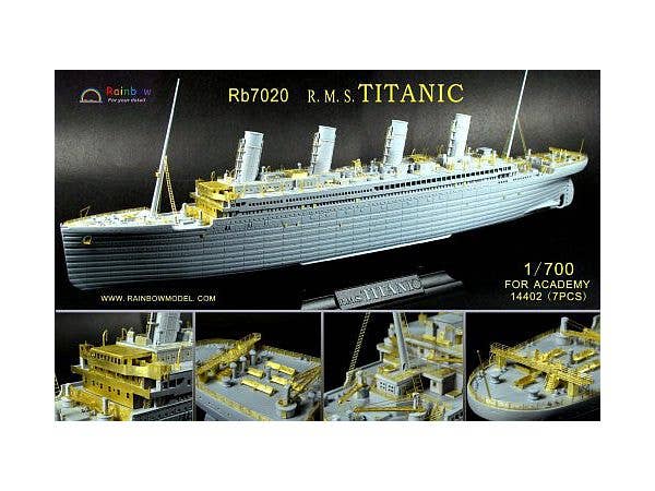 British R.M.S. Titanic Detail-Up Set (Bridge, Superstructure, Davits, Cranes, Handrails & Others / Includes Nameplate) (For Academy 14402)