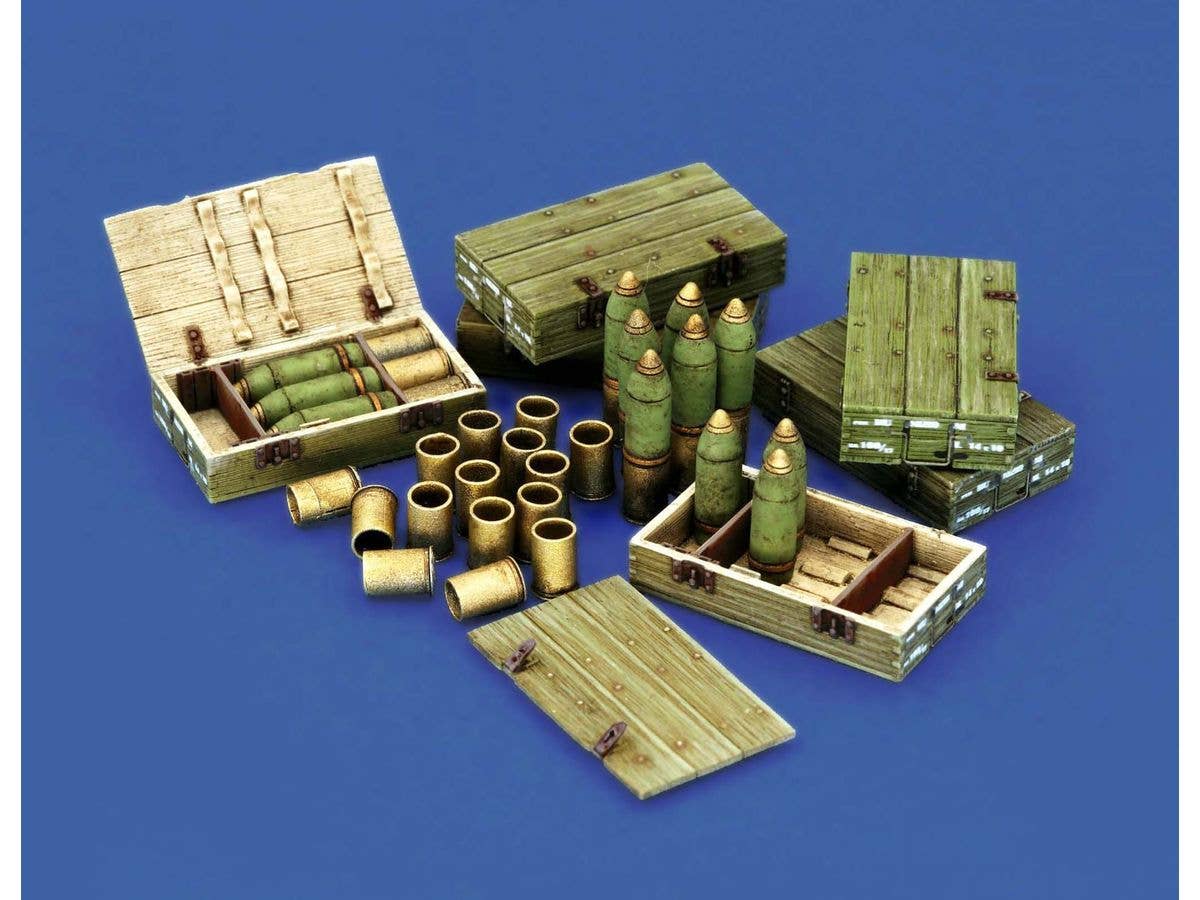 Italian 100/17 100mm Ammunition with Wooden Crates Set-WWII