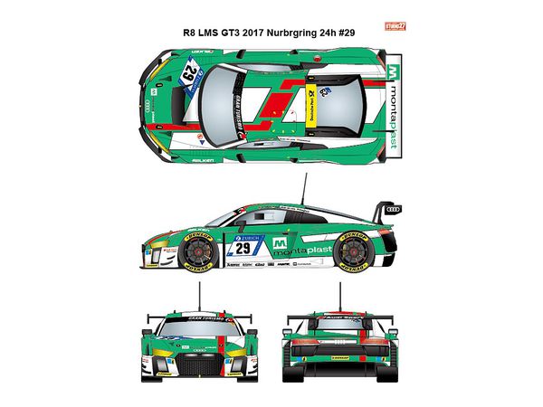 R8 LMS GT3 #29 Nurburgring 2017 Original Decals (for NuNu)