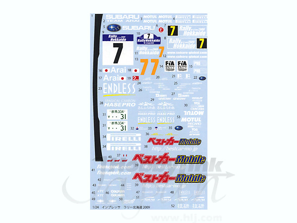 Subaru Impreza Hokkaido 2009 Decals (for Aoshima)