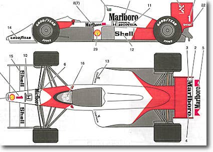 McLaren MP4/5 Monaco GP エッチングパーツ McLaren MP4/23 Monaco GP 2008 L. Hamilton | H. Kovalainen