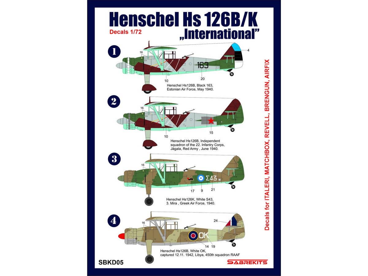 Henschel Hs126B/K 'International' (Estonia, Soviet Union, Greece, RAF)