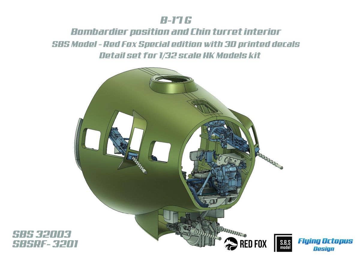 B-17G Bombardier position & Chin turret interior upgrade for HK Model