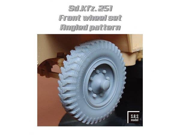 Sd.Kfz 251 front wheel set (angled pattern - sagged)