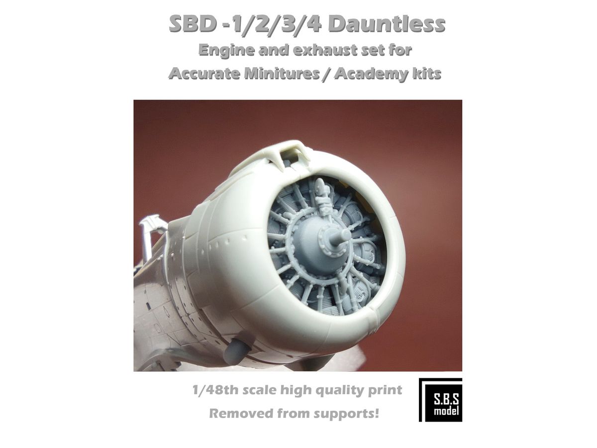 SBD-1/2/3/4 Dauntless engine & exhaust set for Academy/AM