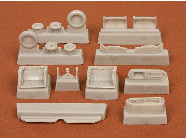 MiG-21 BIS wheel bays&wheels (for Zbezda)