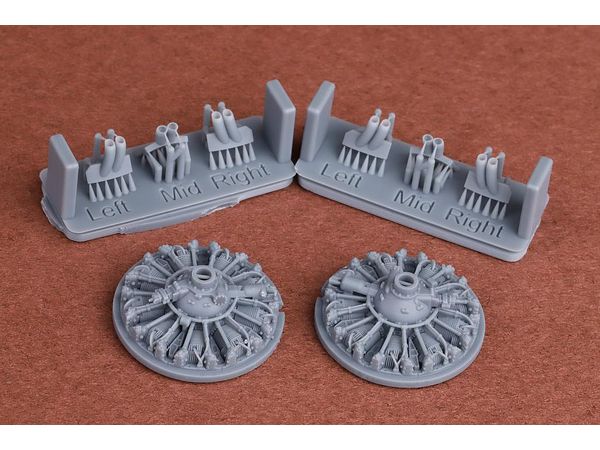 S-2F Tracker Engine & Exhaust set for Hasegawa kit