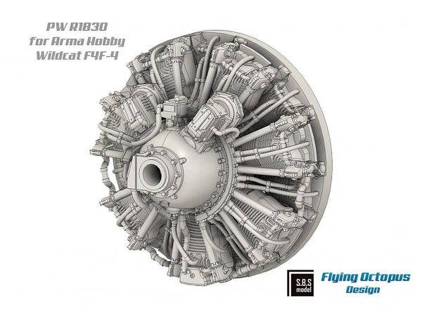 F4F-4 Wildcat engine & exhaust set for Arma Hobby kit