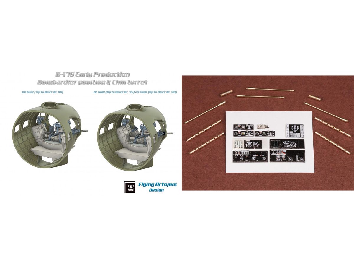 B-17G Bombardier position & Chin turret upgrade Deluxe ver. for HK Model