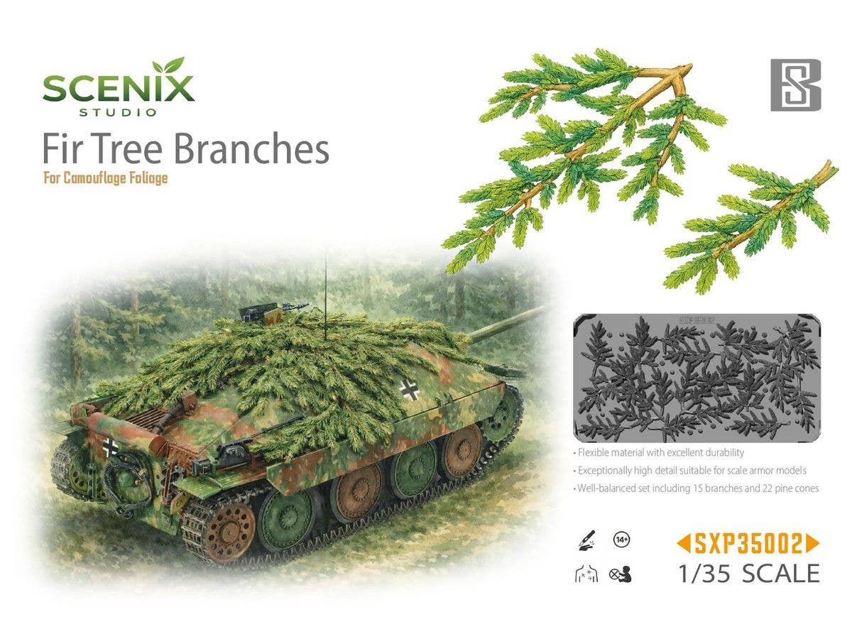 Diorama Accessory: Fir Branch (For Camouflage / Vegetation)