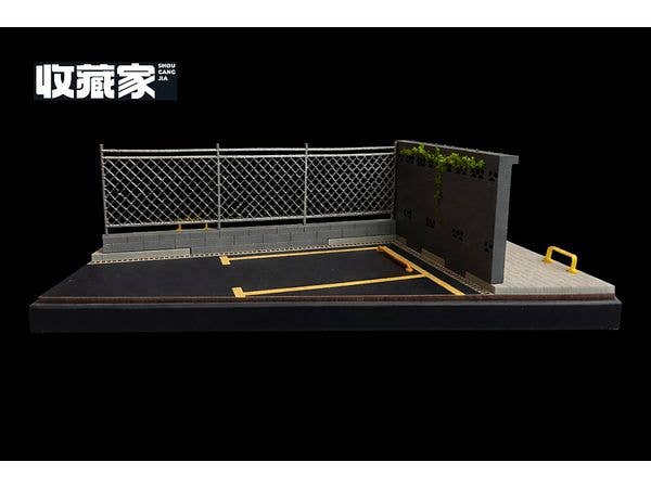 Urban Scene Parking Lot Next to Fence Clear Case Included