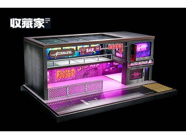 Punk style parking space with lights