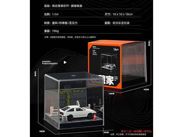 Street Corner Mini Diorama 002: Sidewalk with Concrete Block Wall