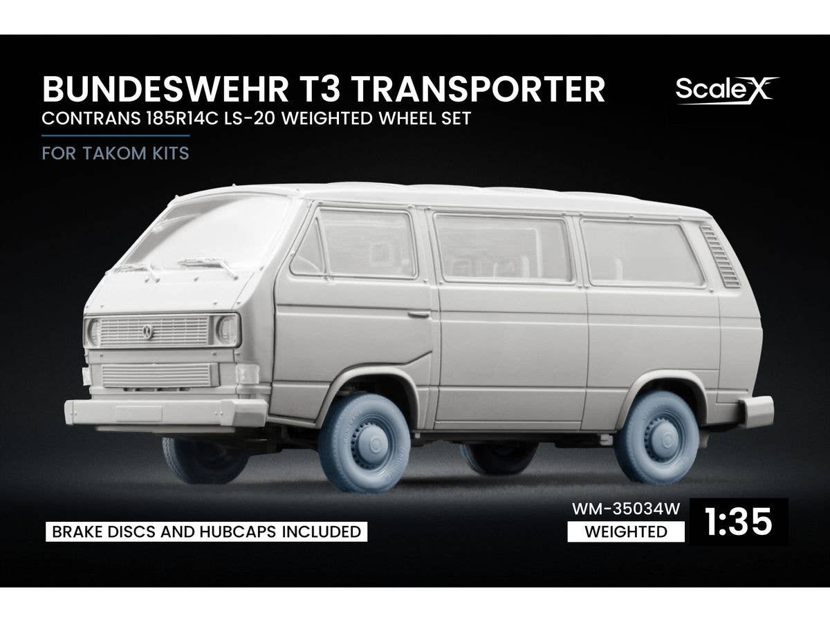 Bundeswehr T3 Transporter Weighted wheel set (for Takom)