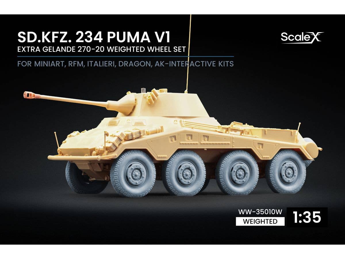 Sd.Kfz. 234 Puma v1 Weighted wheel set