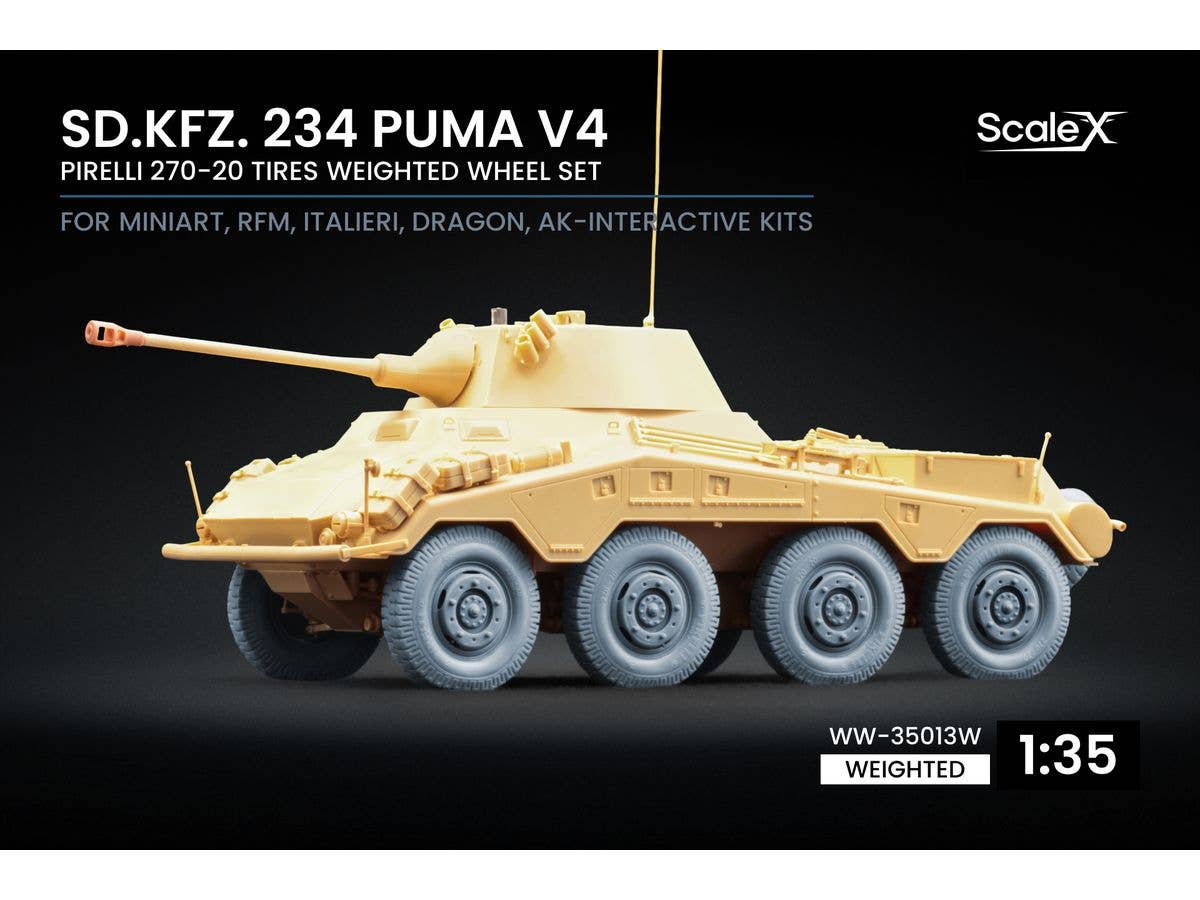Sd.Kfz. 234 Puma v4 Weighted wheel set