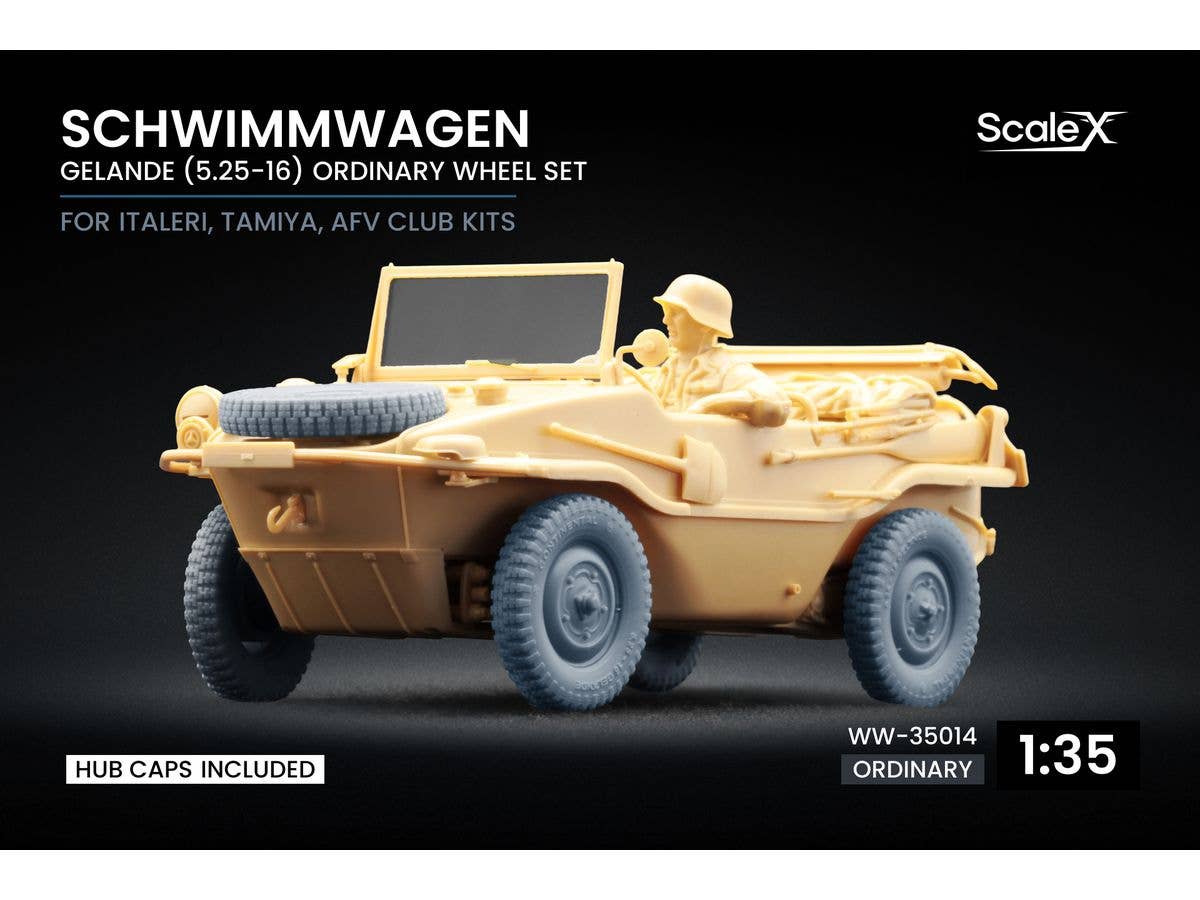 Schwimmwagen Gelande v1 (5.25-16) Ordinary wheel set ( for Italeri, Tamiya, AFV club)