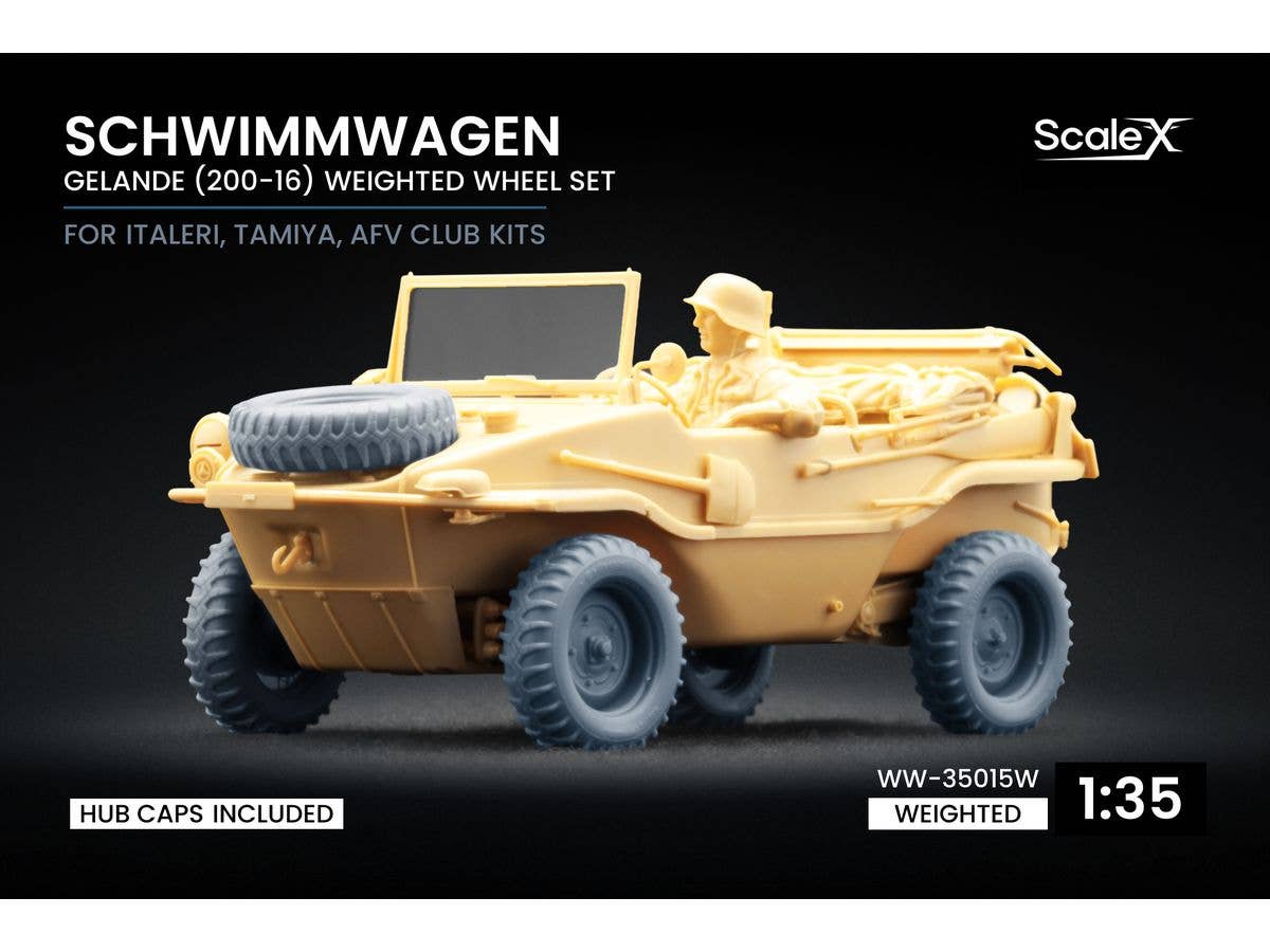 Schwimmwagen Gelande v2 (200-16) Weighted wheel set ( for Italeri, Tamiya, AFV club)