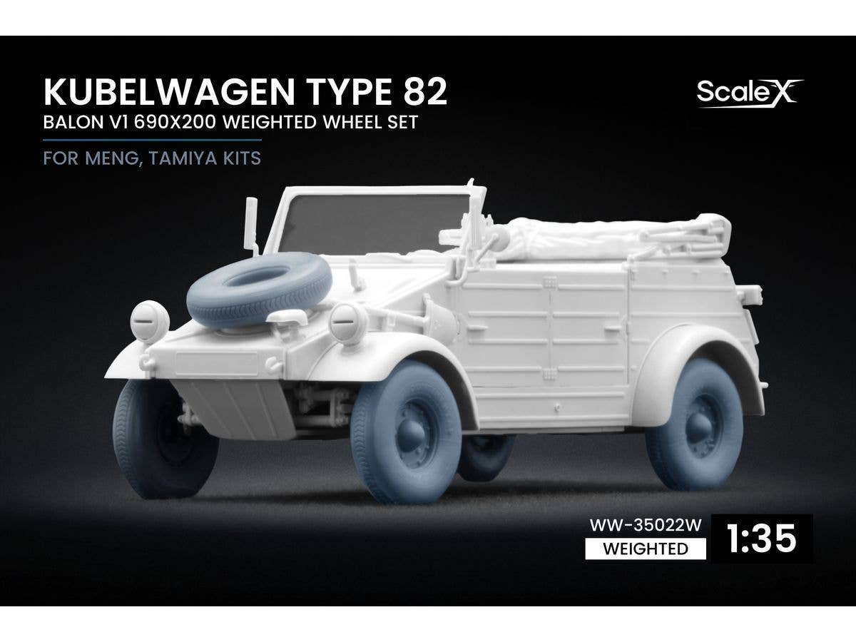 Kubelwagen type 82 Balon 1 Weighted wheel set ( for Meng,Tamiya)