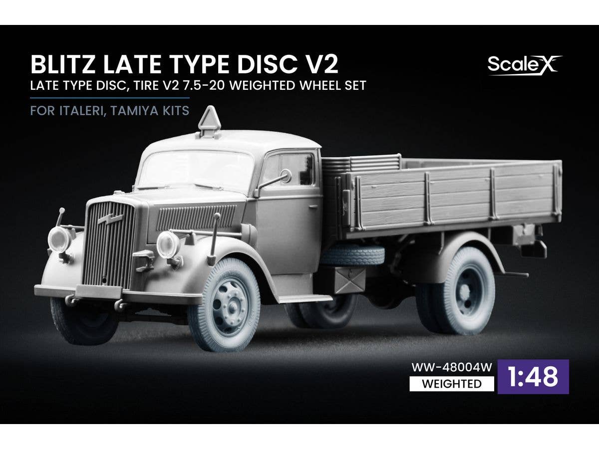 Blitz Late Type Disc v2 Weighted wheel set for Italeri, Tamiya
