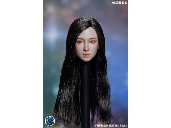 Asian Female Custom Head A (Black Long Hair)