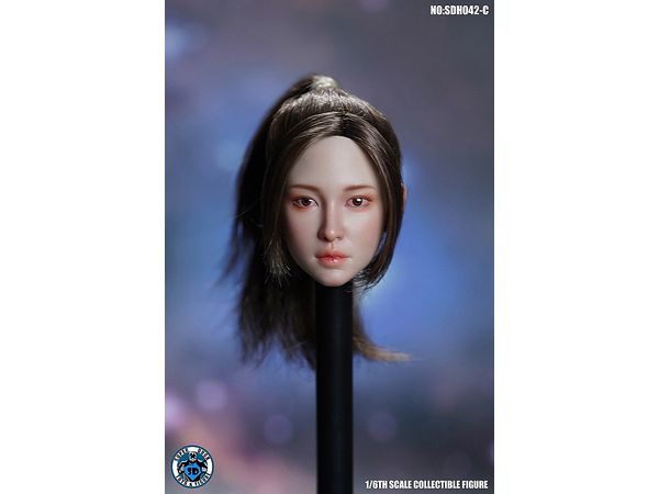 Asian Female Custom Head C (Light Brown Ponytail Hair)
