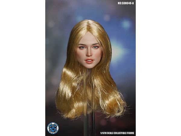 Western Female Head A (Gold Long Staight Hair)