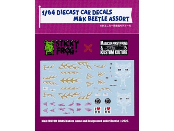 Diecast Car Decals M & K Beetle Assort