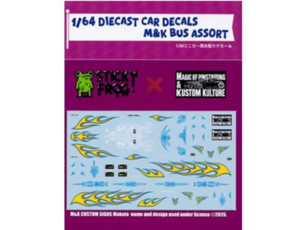 Diecast Car Decals M & K Bus Assort