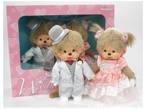 Sekiguchi - Sekiguchi Monchichi Wedding Doll Plush Toy Set