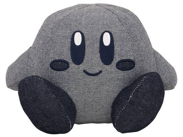 Kirby Pupupu Denim Plush Toy Seated