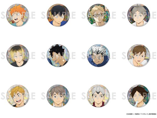 Haikyu!!: Trading Hologram Can Badge-Let's eat!- 1Box 12pcs