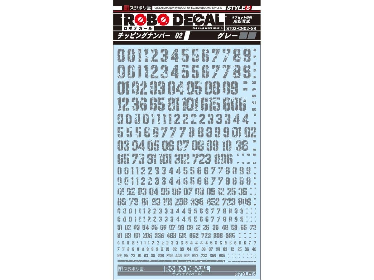 Robo Decal Chipping Number 02 Gray