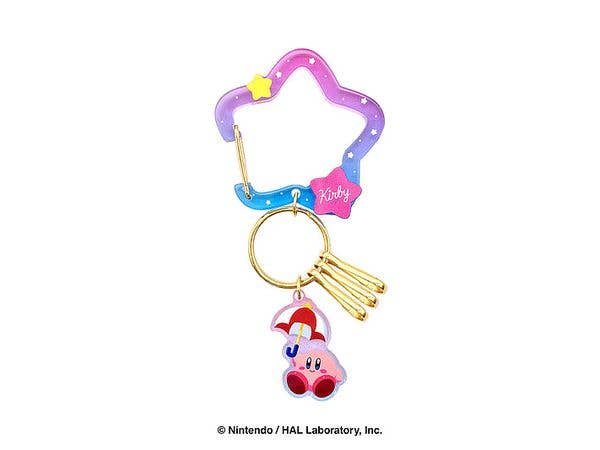 Kirby: Fluffy Acrylic Carabiner Charm (Kirby Parasol)