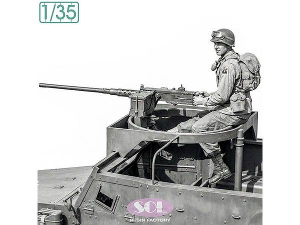 WWII US Army M2 .50 Caliber Heavy Machine Gunner for M3A1 Half-Track