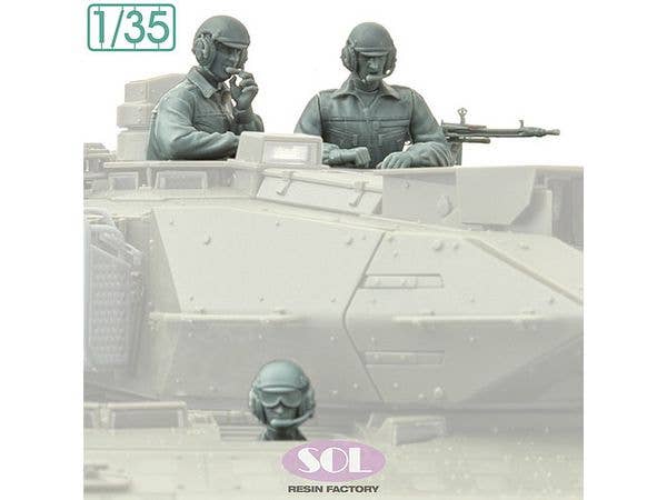 Modern Bundeswehr Tank Crew & MG3 Anti-Aircraft Machine Gun Set (3 Figures Included, for Tamiya Kits)