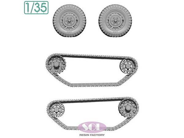 US Army M16 MG MC - Weighted Wheels & Track (for AFV Club)