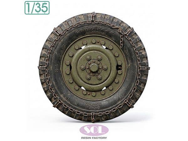 US Army M16 MG MC - Weighted Wheels & Track with Chain (for AFV Club)