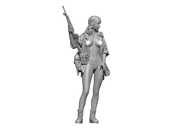 Topless Evelyn Holding M16 (3D printer)