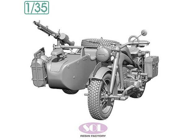 WWII German KS750 with Sidecar
