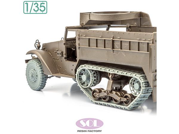 WWII American M3 half-track chained tires & non-slip tracks set (for Tamiya)