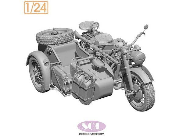 WWII German KS750 with Sidecar (3D Printed Kit)